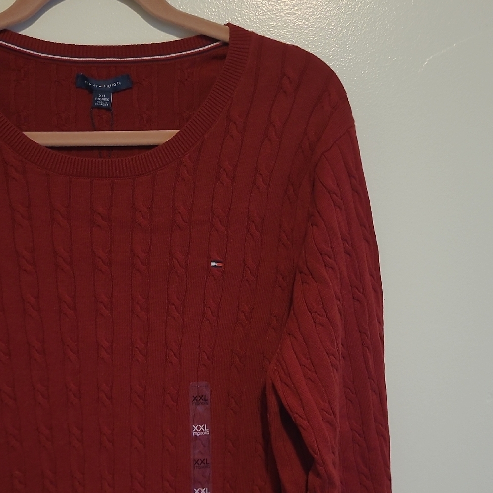 Tommy Hilfiger Cable Knit Red Sweater - Picture 3 of 7